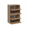 Sapateira top e shop MODO X2 carvalho Artisan, fechada, 4 portas, 4 prateleiras, 600×880×360 mm, aglomerado