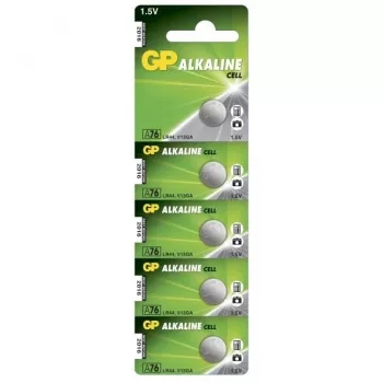 Pilha alcalina de botão GP 5 unid. blister V13GA / L1154 (050.76AC5)