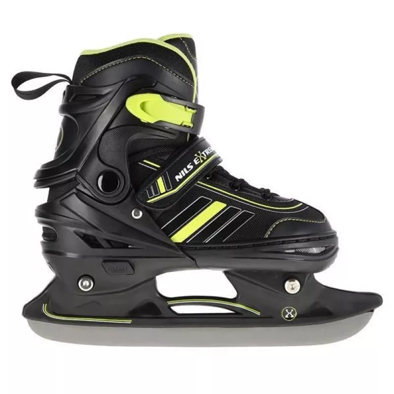 Patins em linha 2IN1 Nils Extreme NH18191 PRETO/LIMÃO TAM. M (34-38) com patins de hóquei no gelo substituíveis