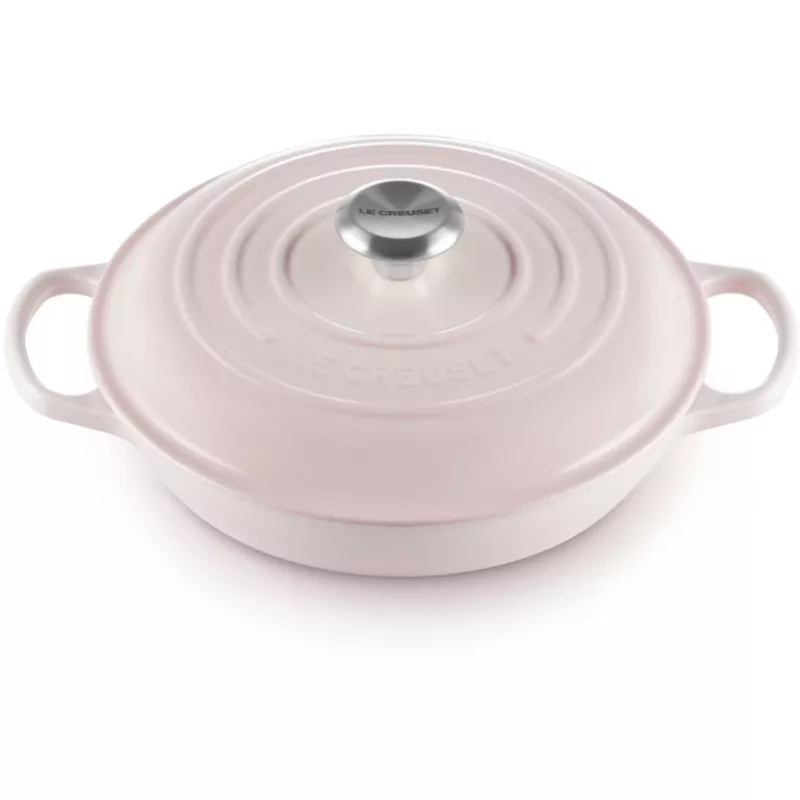 Le Creuset Signature 26 cm Gourmet Professional assadeira rosa