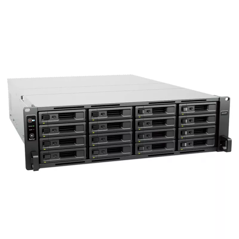Servidor NAS em rack Synology RS2825RP+ 16 baías (3U) V1780B 3,35 GHz, 8 GB DDR4, suporte HDD/SSD, cinzento