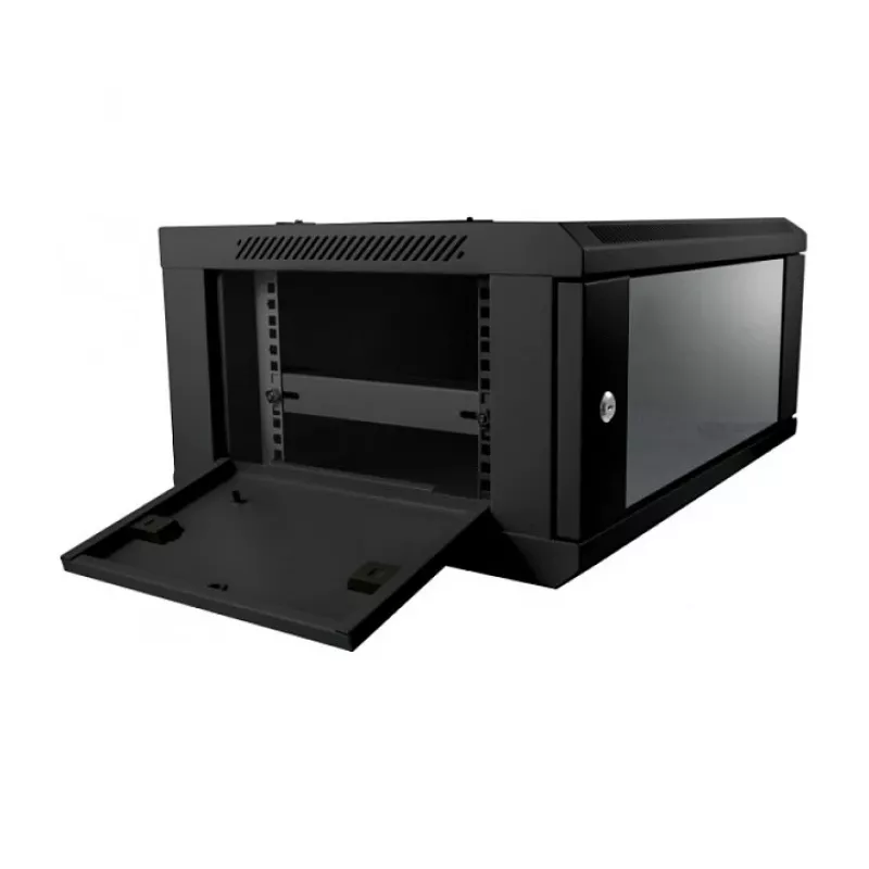 ALLNET ALL-SMC6609SCHWARZ armário de rede de parede de 19", 9U, largura 600 / profundidade 600 mm, de uma peça, série SMC, carga de 50 kg, com fechadura, preto