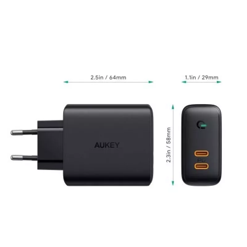 AUKEY PA-D2 carregador para dispositivos móveis 36W preto interior