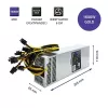 Fonte de alimentação PCI-E Qoltec 50177 Smart 1600W | 80 Plus Gold - Data Mining