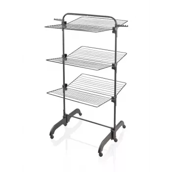 Clothes horse Leifheit Seaford Black — drying space 42 m, W760×D700×H1450 mm, foldable with wheels