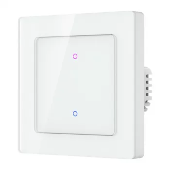 Interruptor de luz Wi-Fi tátil de parede Avatto TS20-EU-W2 — 2 teclas, branco