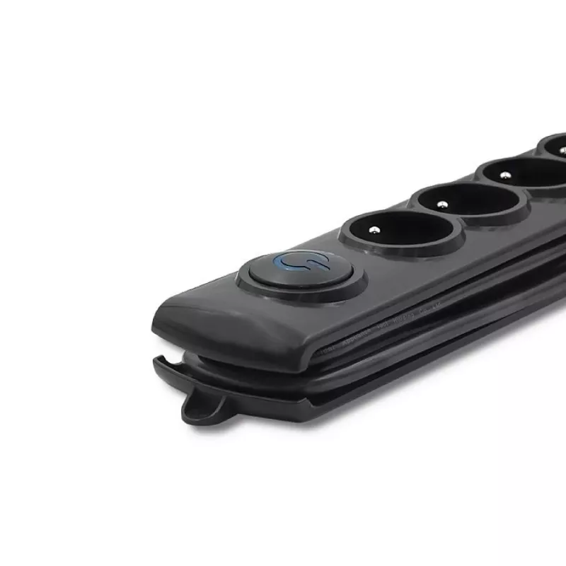 Proteção contra sobretensões Qoltec 50269 preto 5 tomadas AC 230V