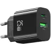 Carregador USB usams USA001629 25W 1×USB-C + 1×USB-A carregamento rápido