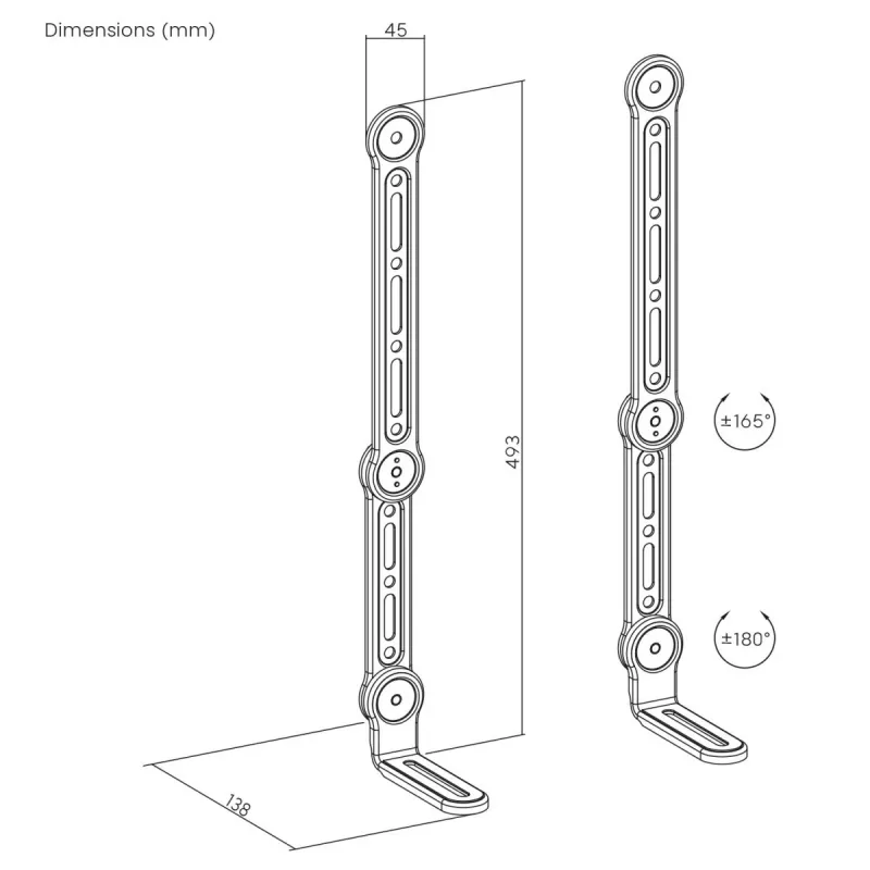 Suporte VESA universal Maclean para barra de som, máx. 15 kg, MC-334
