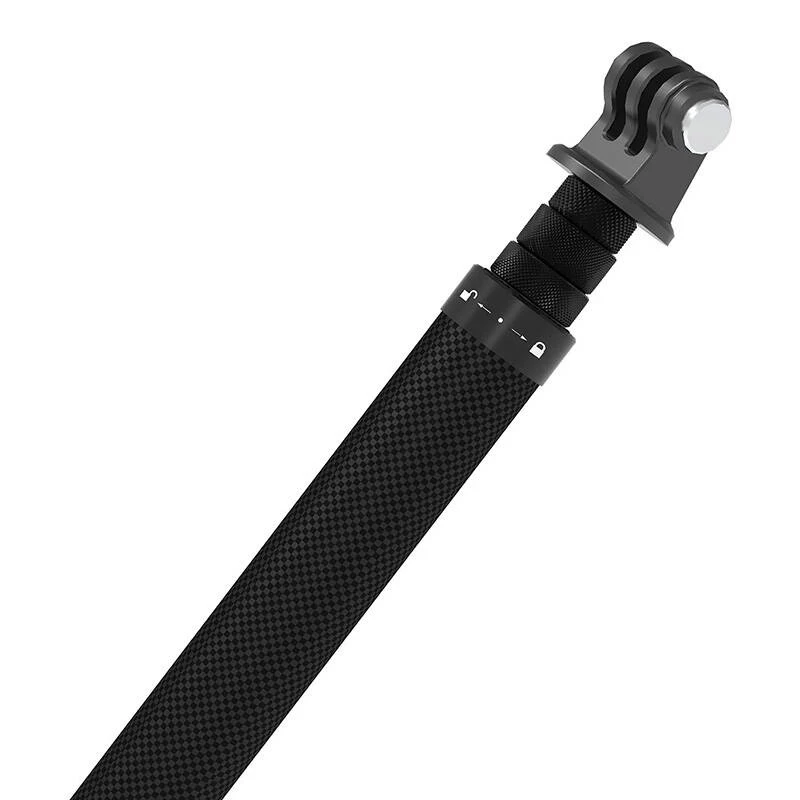 Pau de selfie Telesin em fibra de carbono de 1,16 m para câmaras de ação