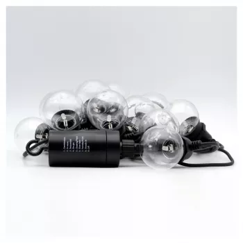 Fio de luzes RealPower 463614 LED 12 lâmpadas branco quente 4,9 m a pilhas (AA)
