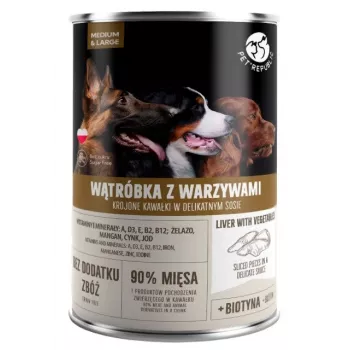 Ração húmida para cães PetRepublic PET REPUBLIC Adult Medium & Large fígado com legumes 1250 g