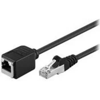 Cabo de extensão Goobay CAT 5e F/UTP, preto, 1,5 m - material de cobre, ficha RJ45 (8P8C) conector fêmea RJ45 (8P8C) (73387)