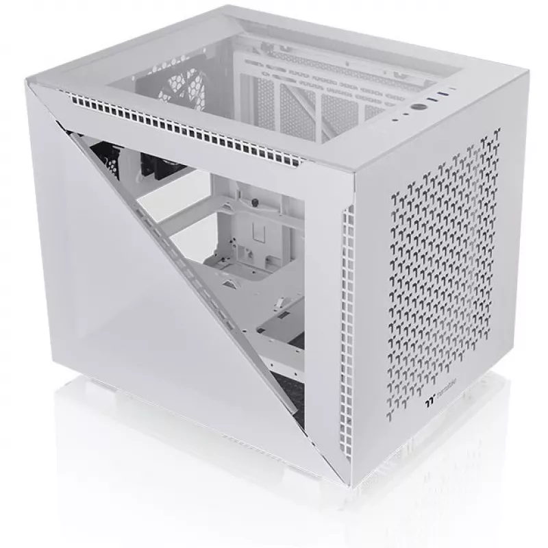 Caixa de PC Thermaltake Divider 200 TG Air Snow Micro Tower branco