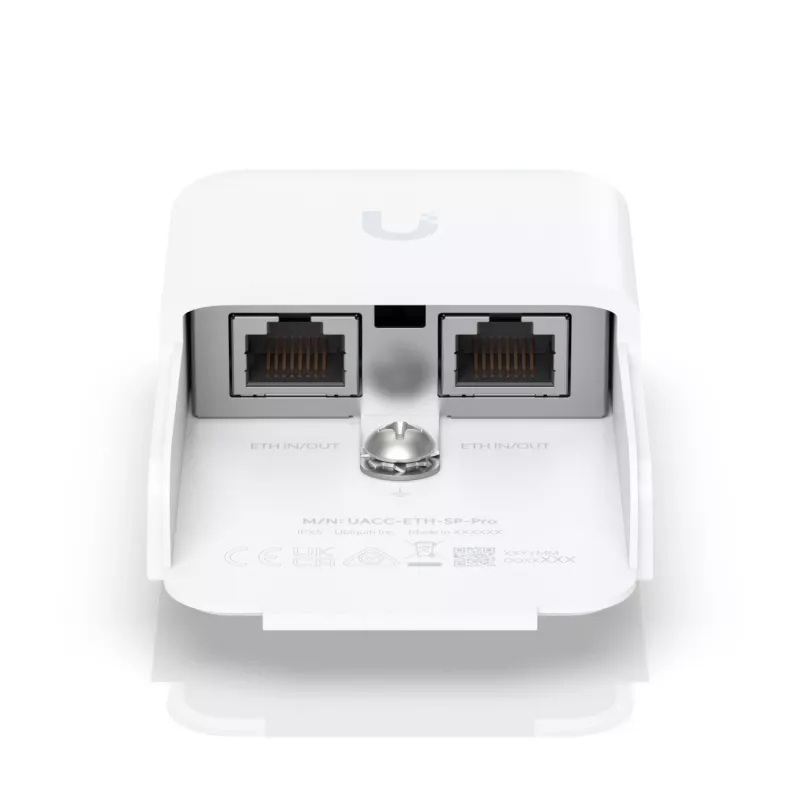 Proteção contra sobretensão Ethernet UBIQUITI UACC-ETH-SP-Pro — 10 Gbit/s, 600 V, policarbonato, branco