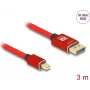 Cabo DeLOCK Mini DisplayPort para DisplayPort 8K 60 Hz 3 m vermelho metal