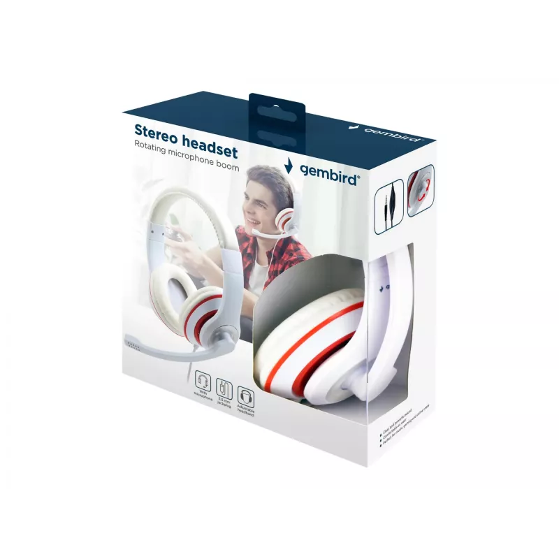 AUSCULTADORES ESTÉREO BRANCO/MHS-03-WTRD GEMBIRD