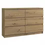 Cómoda Top e shop M6 120 ARTISAN, aspeto carvalho, 6 gavetas, 1200×300×770 mm
