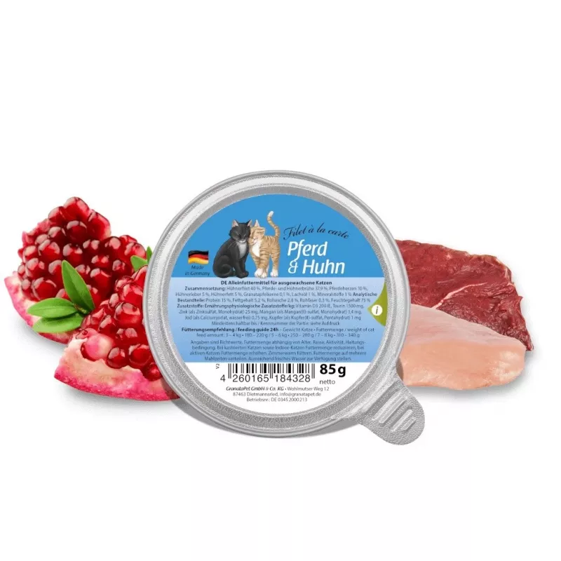 GRANATAPET Filet á la carte cavalo com frango - comida húmida para gatos - 85g