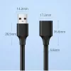 Adaptador de extensão Ugreen USB 3.0 (fêmea) para USB 3.0 (macho) 2 m (preto)