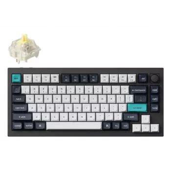 Teclado mecânico Keychron Q1 Max 75% com Banana Switches, Carbon Black