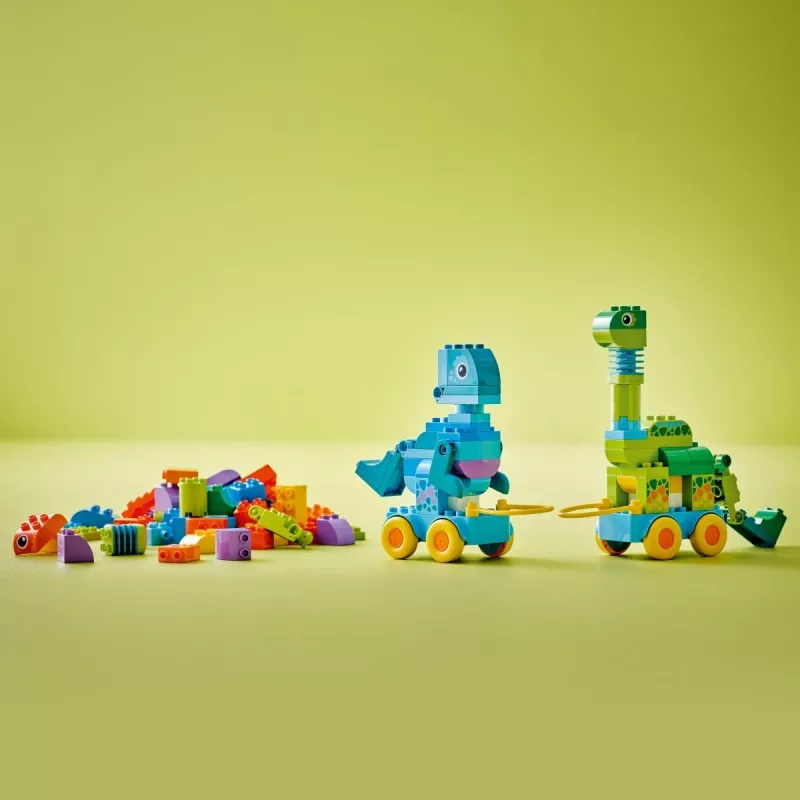 Brinquedo de construção LEGO DUPLO 10451 Dinossauros sobre Rodas conjunto 3-em-1, 108 peças, idade 3+, altura 220 mm