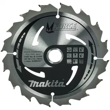 Makita M-Force - lâmina de serra circular - para madeira - 165 mm - 16 dentes (B-31930)