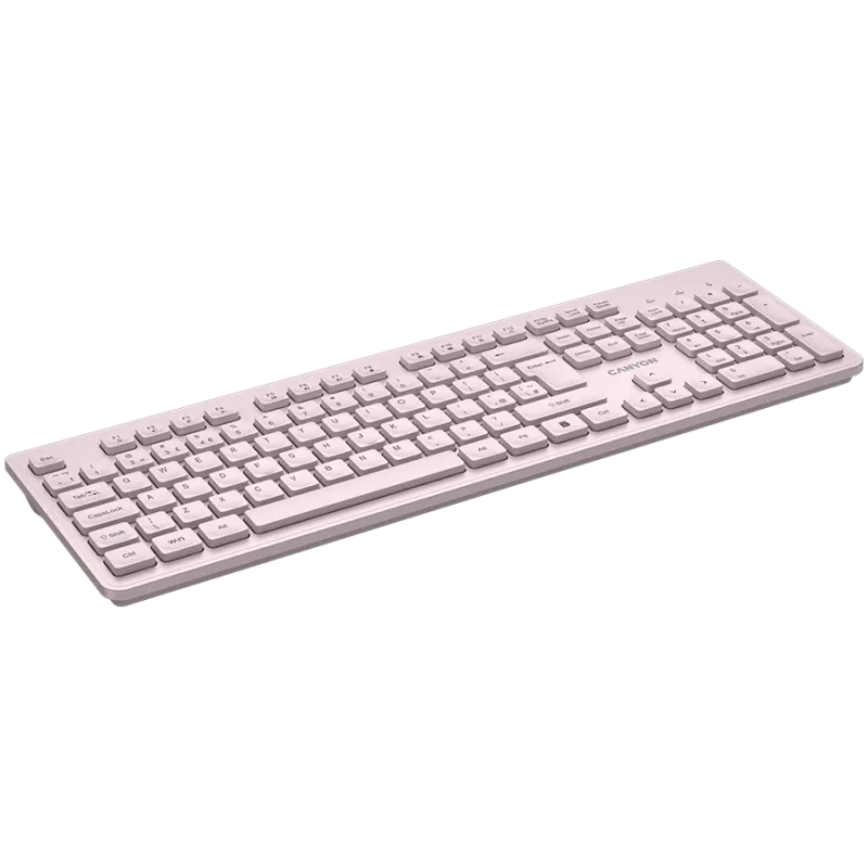 Teclado sem fios CANYON HKB-W01 – layout UK/US, bege, alimentado por pilhas AAA
