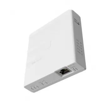 Injetor PoE MikroTik GPEN21 com suporte SFP, Gigabit Ethernet (10/100/1000 Mbit/s), 2 portas RJ-45, branco, entrada 12–57 V