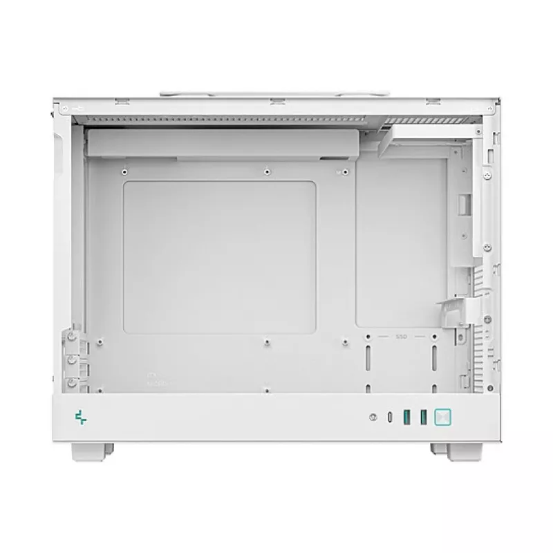 Caixa de computador DeepCool CH160 PLUS WH Small Form Factor branca, microATX, vidro temperado, USB-C