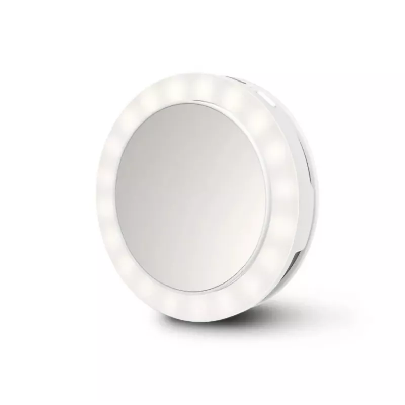 Espelho de maquilhagem de pé Medisana 23603 — redondo, branco, a pilhas, dobrável, iluminação integrada