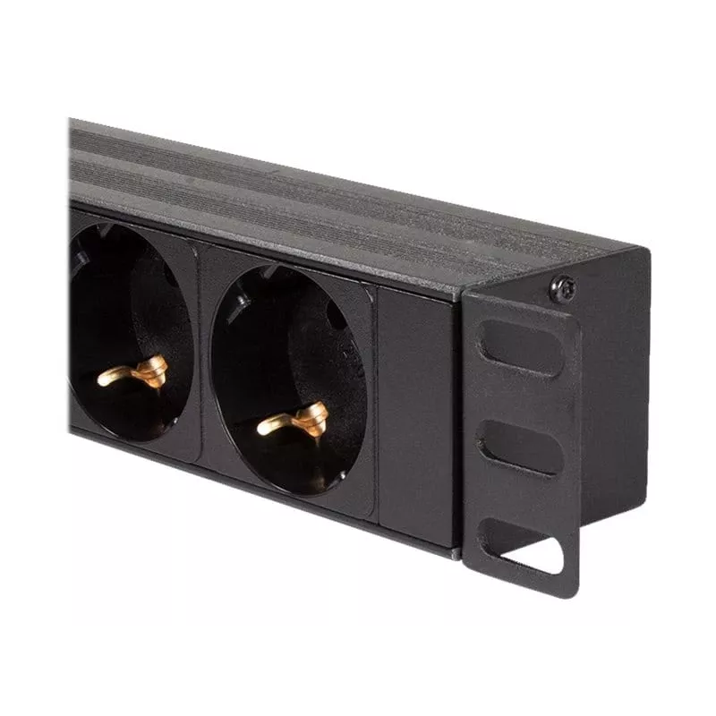 LogiLink - Unidade de distribuição de energia (montagem em rack) - 3500 Watt - entrada CEE 7/7 - saídas: 8 (2 x USB, 8 x CEE 7/7) - 1U - 4