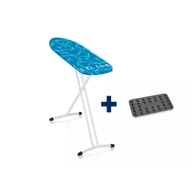 Tábua de passar Leifheit Air Board L Solid Shoulder 130 x 38 cm, altura ajustável 76–100 cm, bolsa, branco
