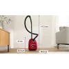 Aspirador de pó Bosch BGB 41RD3H — 600 W, saco de 4 l, filtro HEPA, raio de ação de 11 m, tubo telescópico, vermelho