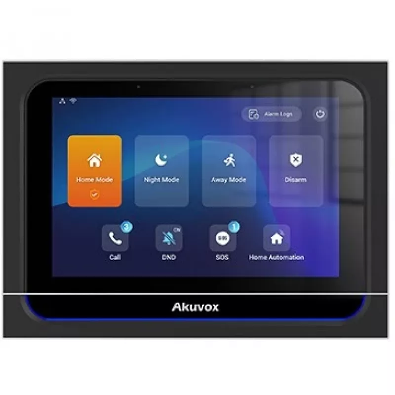 Unidade central de domótica Akuvox X933H preto ecrã tátil de 7 polegadas