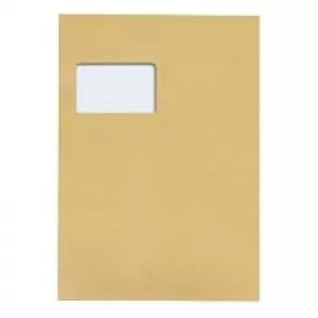 MAILmedia 80012160 Envelope com costas de cartão C4, com janela, castanho