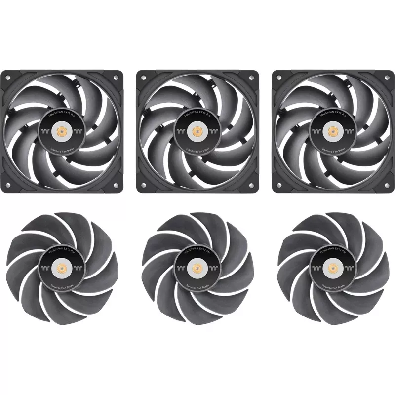 Thermaltake TOUGHFAN EX12 Pro Swappable Edition Ventoinha para Caixa 120mm Pack de 3 Preto