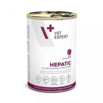 Comida húmida para cães VETEXPERT Veterinary Diet Hepatic para cães, 400 g, suporte hepático, sabor a carne