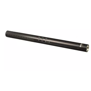 Microfone direcional digital para câmaras RØDE NTG-4+ — supercardioide, 20–20000 Hz, -32 dB, 200 Ω, Mini-XLR, alimentado por pilha, 22×278 mm, 176 g, preto