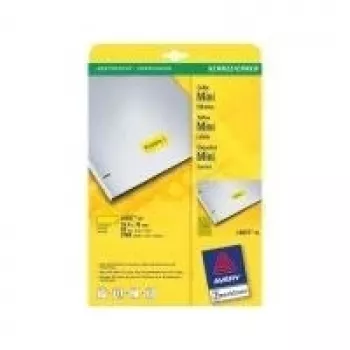 Etiquetas autocolantes de organização por cores Avery Zweckform L6037-20, removíveis, amarelo, A4, 189 etiquetas/folha (3780 unid.)