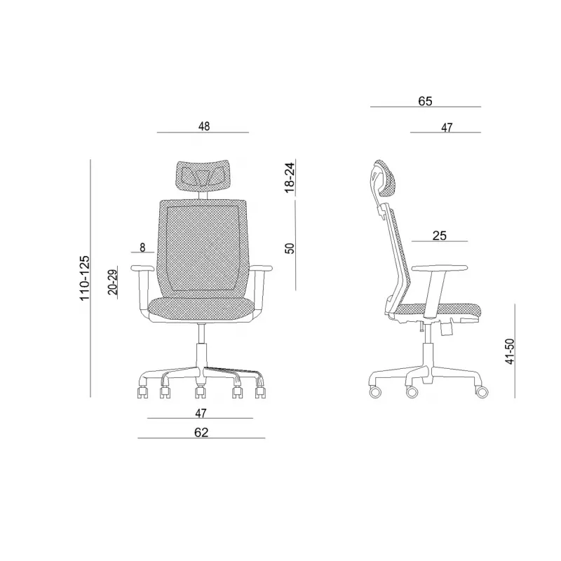 Cadeira de escritório ergonómica ESTA preta