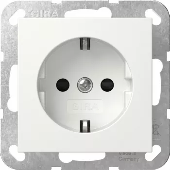 gira mecanismo de tomada SCHUKO System 55 branco puro modelo 445303, para aros System 55