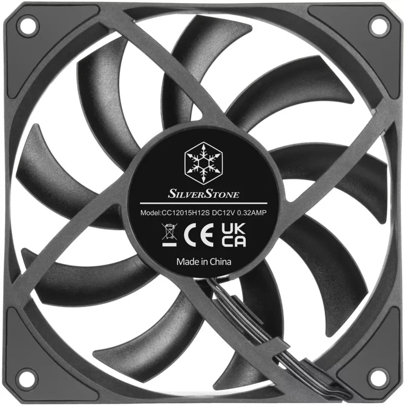 Ventoinha de caixa SILVERSTONE SST-AS120B 120mm preta transparente, 3-Pin