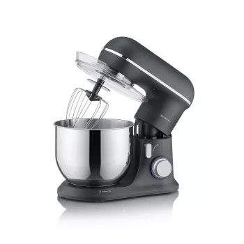 Robot de cozinha SEVERIN KM 3899 — 1200 W, tigela de aço inoxidável de 5,3 l, Preto