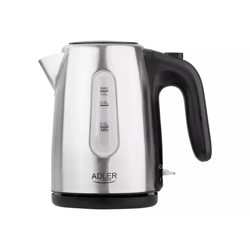 Chaleira elétrica Adler AD 1273 1 L 1200 W preto avelã aço inoxidável
