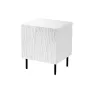 Mesa de cabeceira Cama Meble JUNGLE 53,5×40,5×44 cm branco mate, MDF e aglomerado, pernas pretas, conjunto de 2