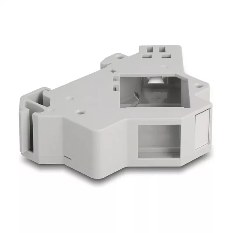 DeLOCK 67043 Suporte Keystone para calha DIN com ligação à terra, cinzento