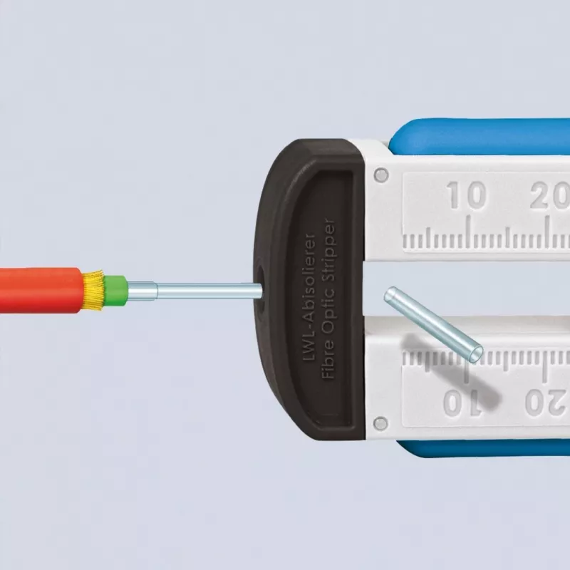 Ferramenta de descarnar 12 85 110 SB para fibra ótica, ferramenta de descarnar/descarne de revestimento (azul/branco)