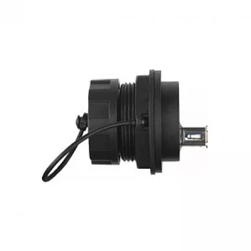 Alcasa IC04-U304 - USB A - Preto - Fêmea - direita - Tereftalato de polibutileno (PBT) - Policloreto de vinilo (PVC) - IP65 - IP67 (IC04-U304)