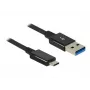 DeLOCK Premium - Cabo USB - USB Type-C de 24 pinos (macho) - para - USB Type-A de 9 pinos (macho) - 1,0 m (USB 3.1 Gen2) - preto (83983)